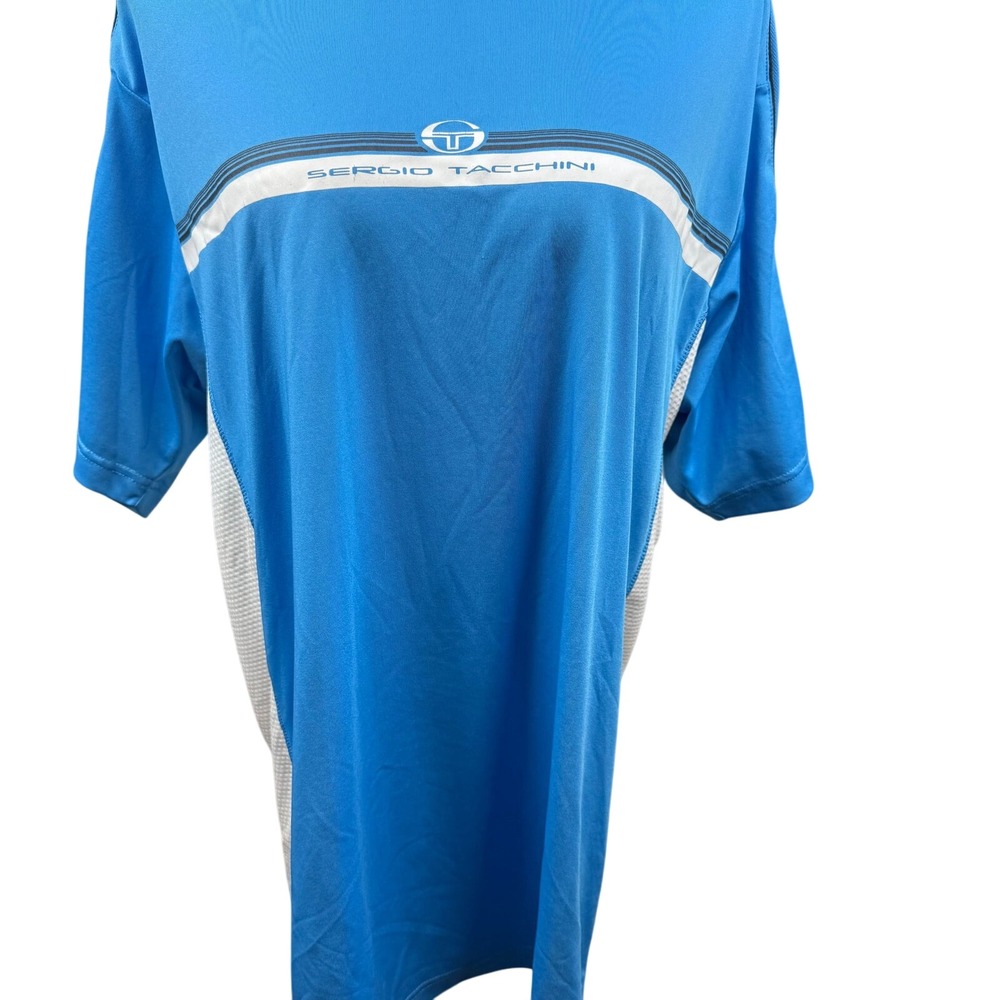 Sergio‎ Tacchini Mens Blue Performance Tennis T-Shirt XL gorpcore streetwear